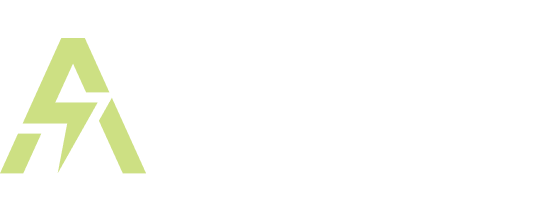 Aris wordmark, lime icon and white text